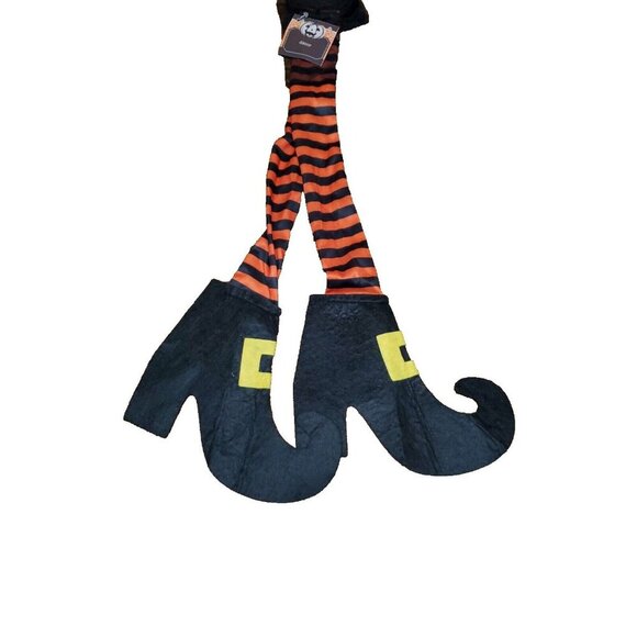 Witch Legs Feet Door Hanger Halloween Decoration Tulle Decor - Picture 1 of 3